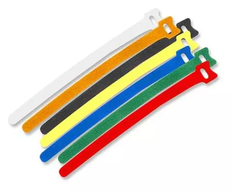 TrueConect TCHLCT-AST 8'' Hook & Loop Cable Ties, 15/PK-Assorted