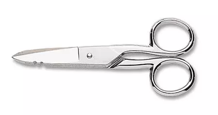 Klein Tools 2100-7 Electrician Scissors for Home Theater, Datacom, Telecom,  Cuts, Crimps, Strips, Nickel Plated