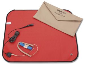 24x24 with Wrist Strap and Grounding Cable - Portable Anti-Static Work Surface Red StaticCare ESD Anti-Static Field Service Kit 