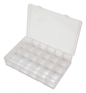 Durham LP18-CLEAR Large Plastic Parts Box, 18 Compartments