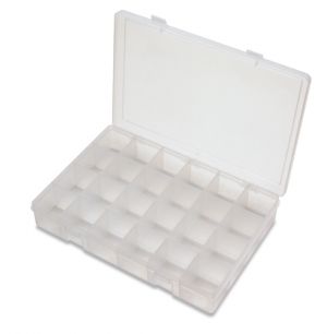 Durham LP24-CLEAR Large Plastic Parts Box, 24 Compartments