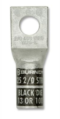 BURNDY YA26LBOX Compression Lug, One Hole 2/0 AWG, BLACK