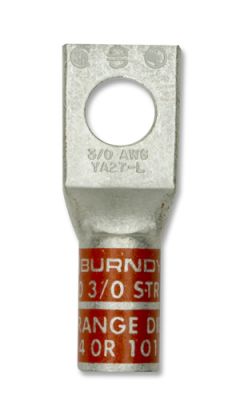 BURNDY YA27 Compression Lug, One Hole 3/0 AWG, ORANGE - Long