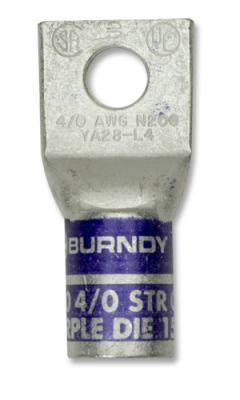 BURNDY YA28TC38 Compression Lug, One Hole 4/0 AWG, PURPLE - Long