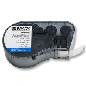 Brady M-89-422 Polyester Label, Black on White .5 x 1.50''