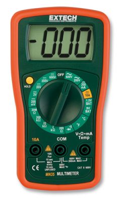 Extech MN35 Mini Digital Multimeter, 600V AC/DC