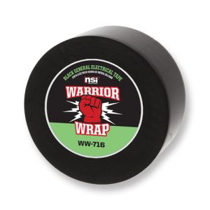 WarriorWrap WW-716 General Vinyl Electrical Tape, BLACK 7mil