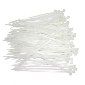 TrueConect 4'' x 3/32'' Nylon Cable Ties, 100/Pack - Neutral