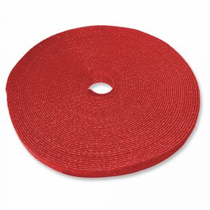 TrueConect TCHL34ROLL-RD 3/4'' Hook and Loop Tape - 50', Red