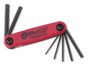 Bondhus 12592 GorillaGrip Fold-Up Hex Key Set, 1.5-6 mm, 7-Pc