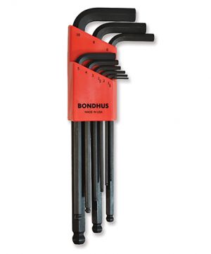 Bondhus 10999 Metric Balldriver Hex Key L-Wrench Set, 9-Piece