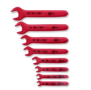 Wiha 20093 Insulated Metric Open End Wrench Set, 8-Piece