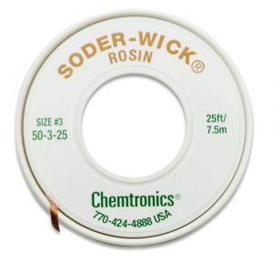 Chemtronics 50-3-25 Soder-Wick Desoldering Braid, 25' GREEN