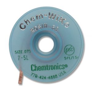 Chemtronics 7-5L Chem-Wik Desoldering Braid, 5' GREEN