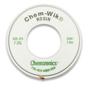 Chemtronics 7-25L Chem-Wik Desoldering Braid, 25' GREEN
