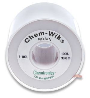 Chemtronics 7-100L Chem-Wik Desoldering Braid, 100' GREEN