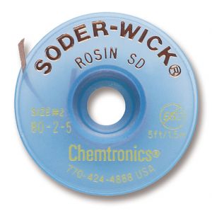 Chemtronics 80-2-5 Soder-Wick Rosin SD Braid, 5' YELLOW