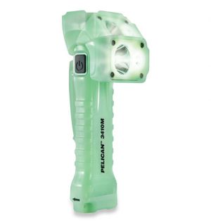Pelican 3410M Right Angle 4-Mode LED Light w/Magnet, 3AA, GREEN