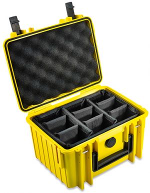 ArmaCase AC2000YD YELLOW Watertight Case, DIVIDERS, 9.7x6.9x6