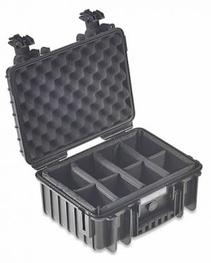 ArmaCase AC3000BD BLACK Watertight Case, DIVIDERS, 13x9.2x6
