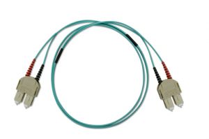 FiberXP SC-SC Fiber Optic Patch Cable OM3 10Gb 50um MM Duplex 1m