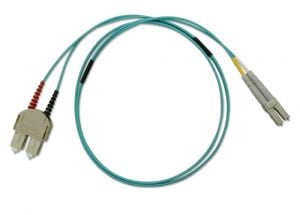 FiberXP LC-SC Fiber Optic Patch Cable OM3 10Gb 50um MM Duplex 2m