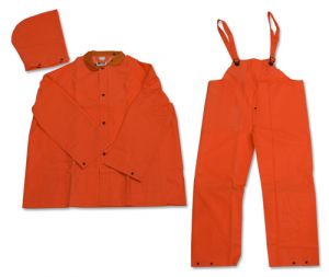 Direct Safety 05654XL Orange 3-Piece Rainsuit, X-Large