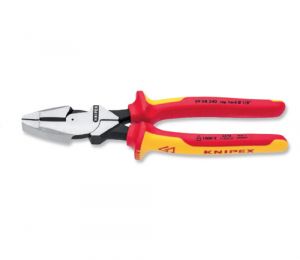 KNIPEX 0908240 US Insulated High-Leverage Lineman Pliers, 9-1/2